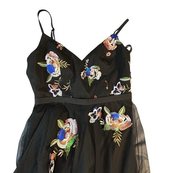 NWT - Little Mistress Petite Black Floral Dress - US Size 2 - Picture 11 of 13